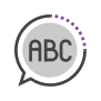 Bubble speech with the letter abc inside Bubble speech with the letter abc inside