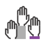 Raised hands icon Raised hands icon