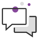 Illustrative icon of speech bubbles